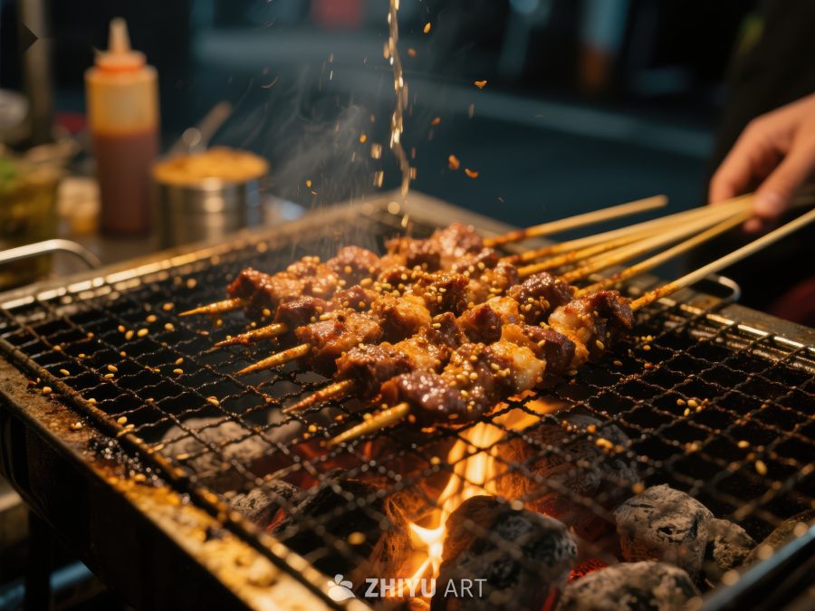 炭火烤串，美味飘香 1147