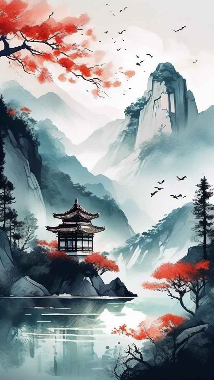 山水画国风背景 21