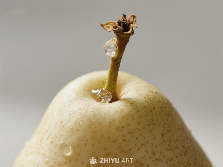 梨子顶部的花蕊与水滴 227