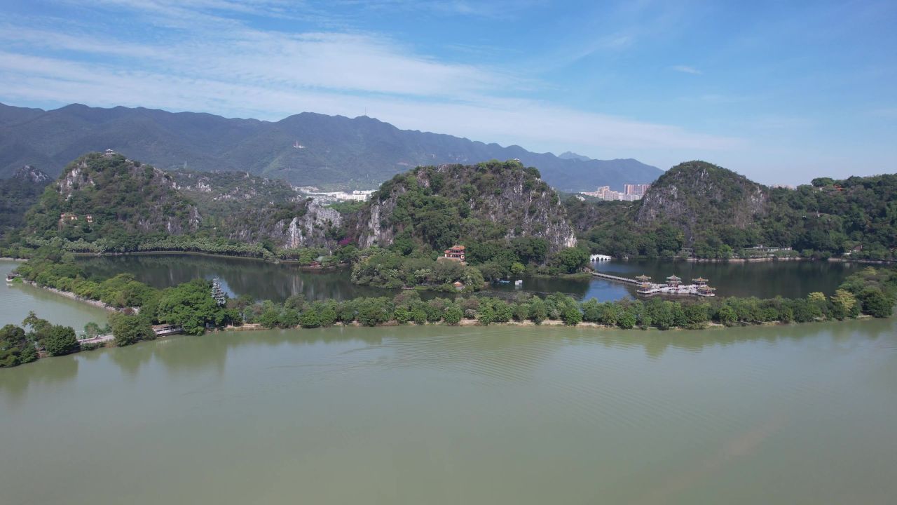 广东肇庆城市风光旅游景区航拍 