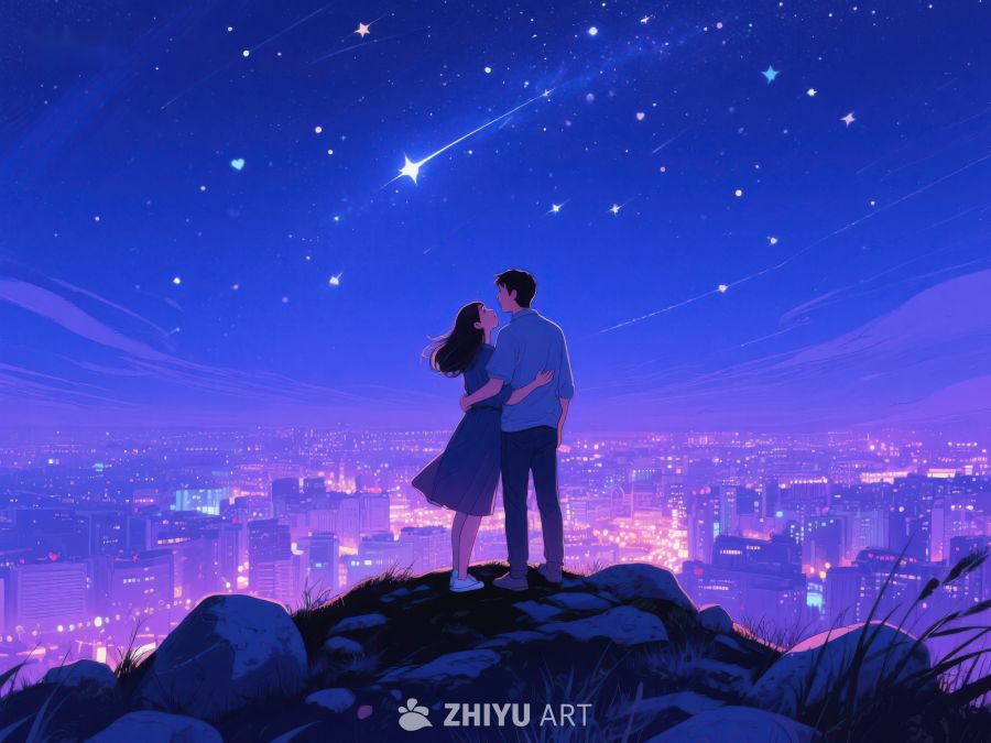 夜空下的情侣拥抱 960