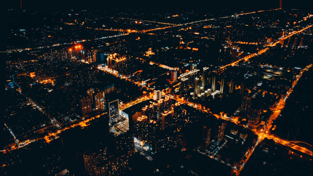 平顶山市区夜景航拍