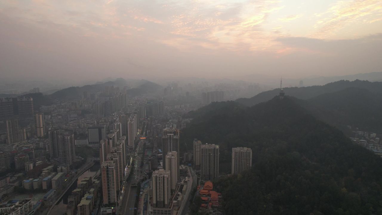 贵州遵义城市风光汇川区航拍