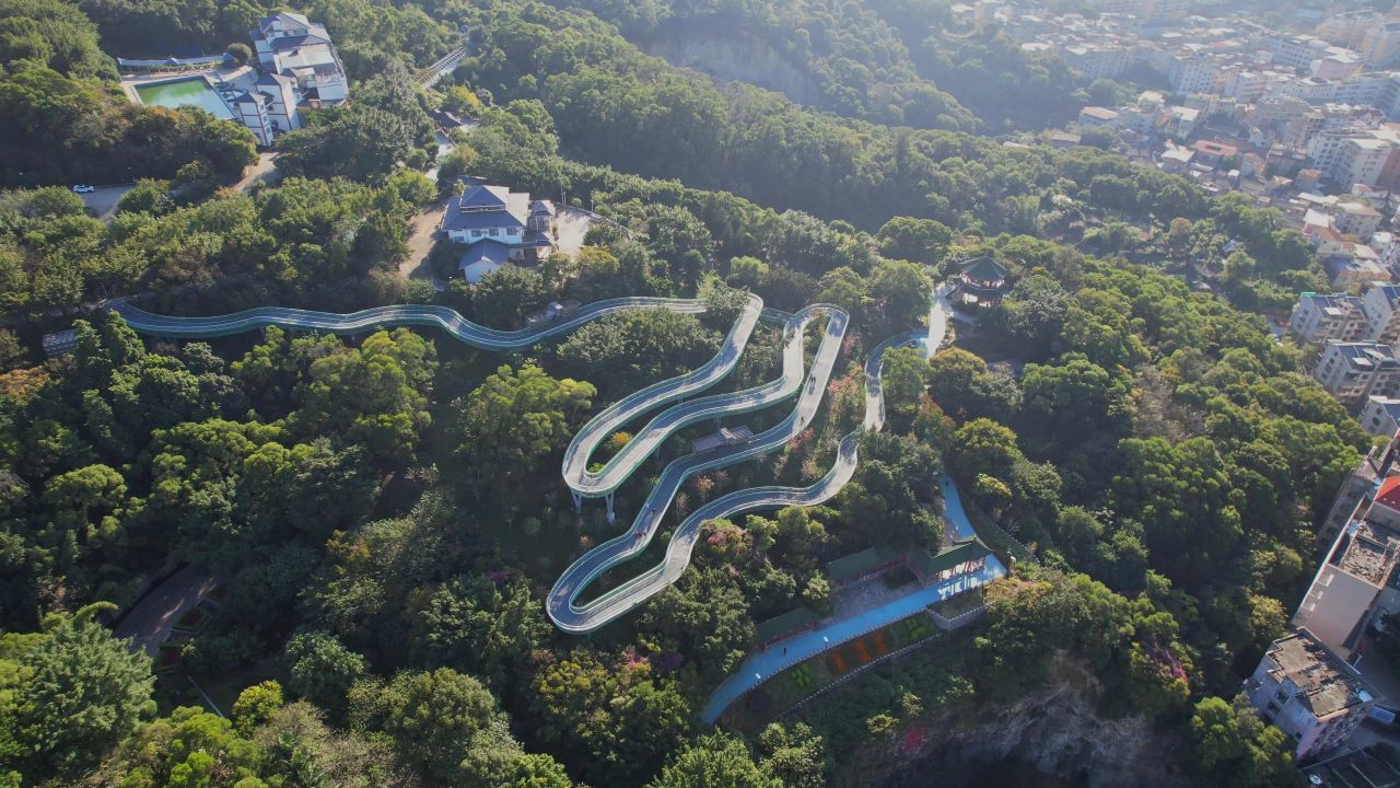 航拍福州福道景观