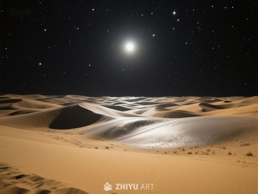 夜空下的沙漠景观 326