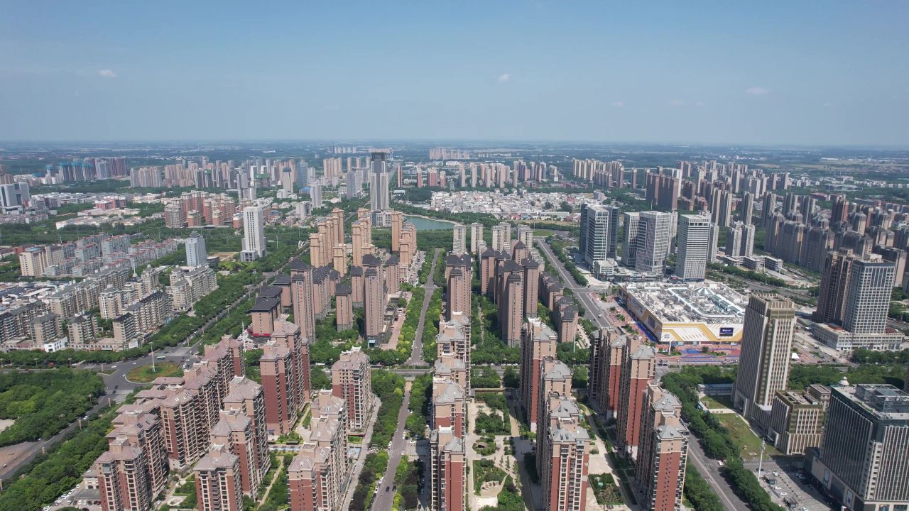  航拍河南许昌建设许昌发展