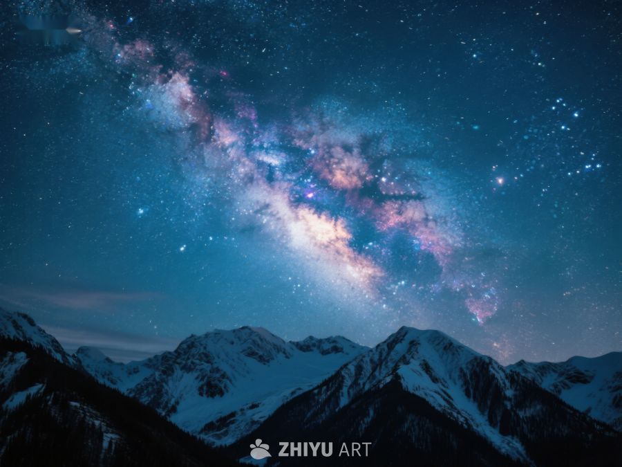 雪山之巅的银河星空 243