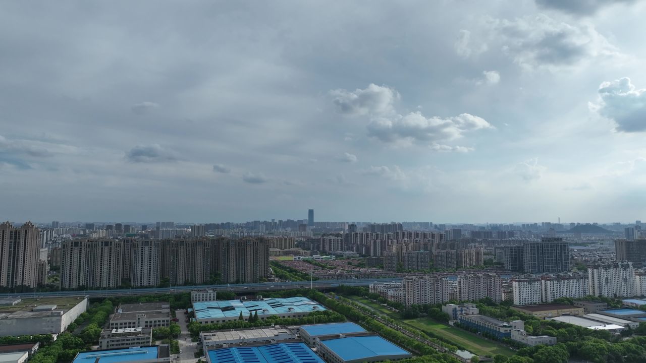4K航拍江苏昆山城市大景风光 1