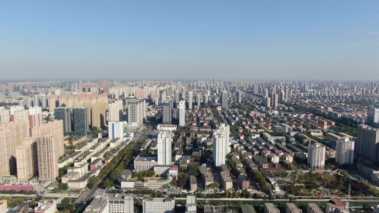 河北石家庄城市建设航拍