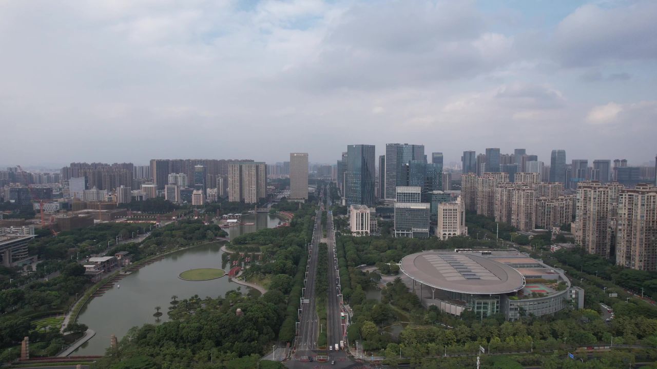 广东佛山城市建设千灯湖CBD航拍
