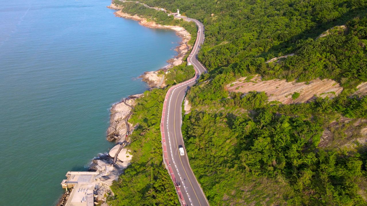 4K航拍连云港连岛景区海滨公路合集