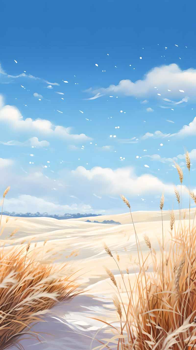 冬季唯美雪景创业插画 103