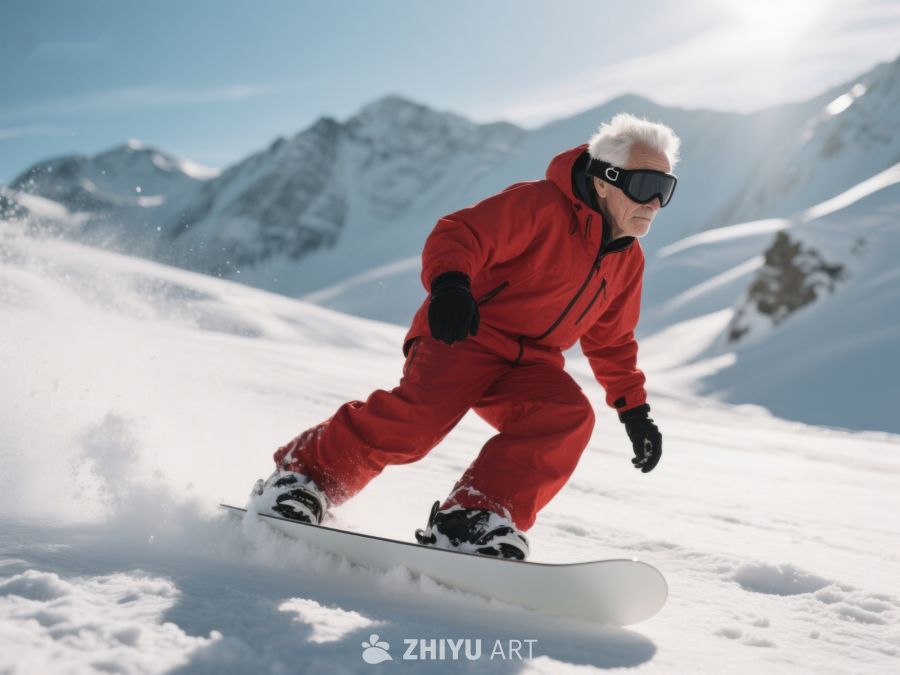雪地滑行：身着红色装备的滑雪者 842