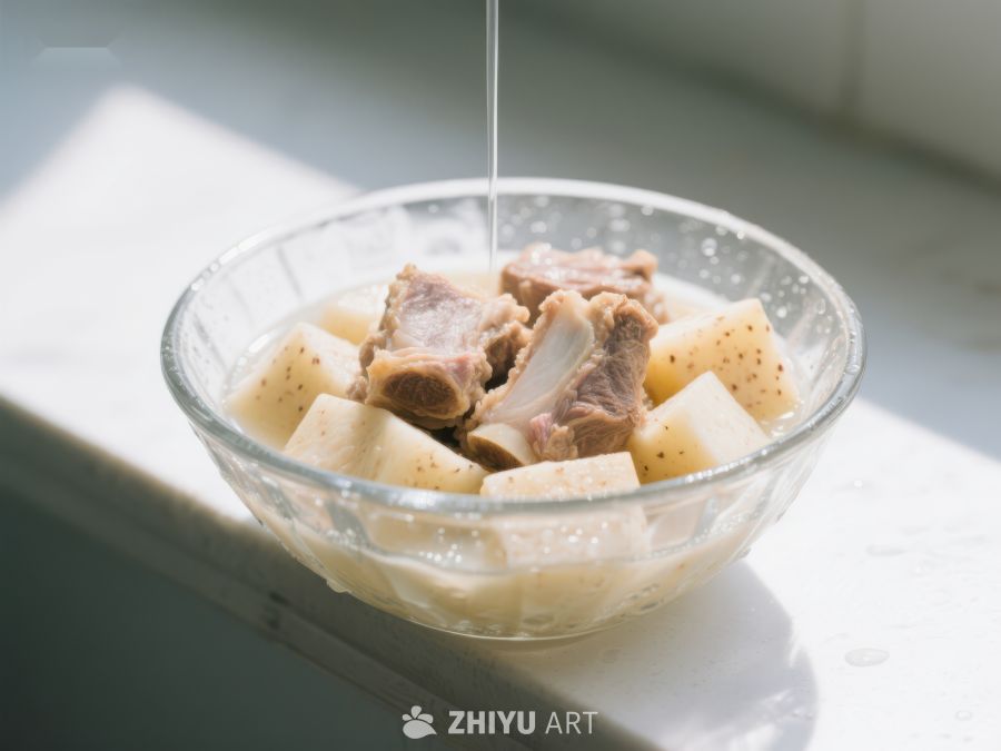 排骨莲藕汤的准备过程 654