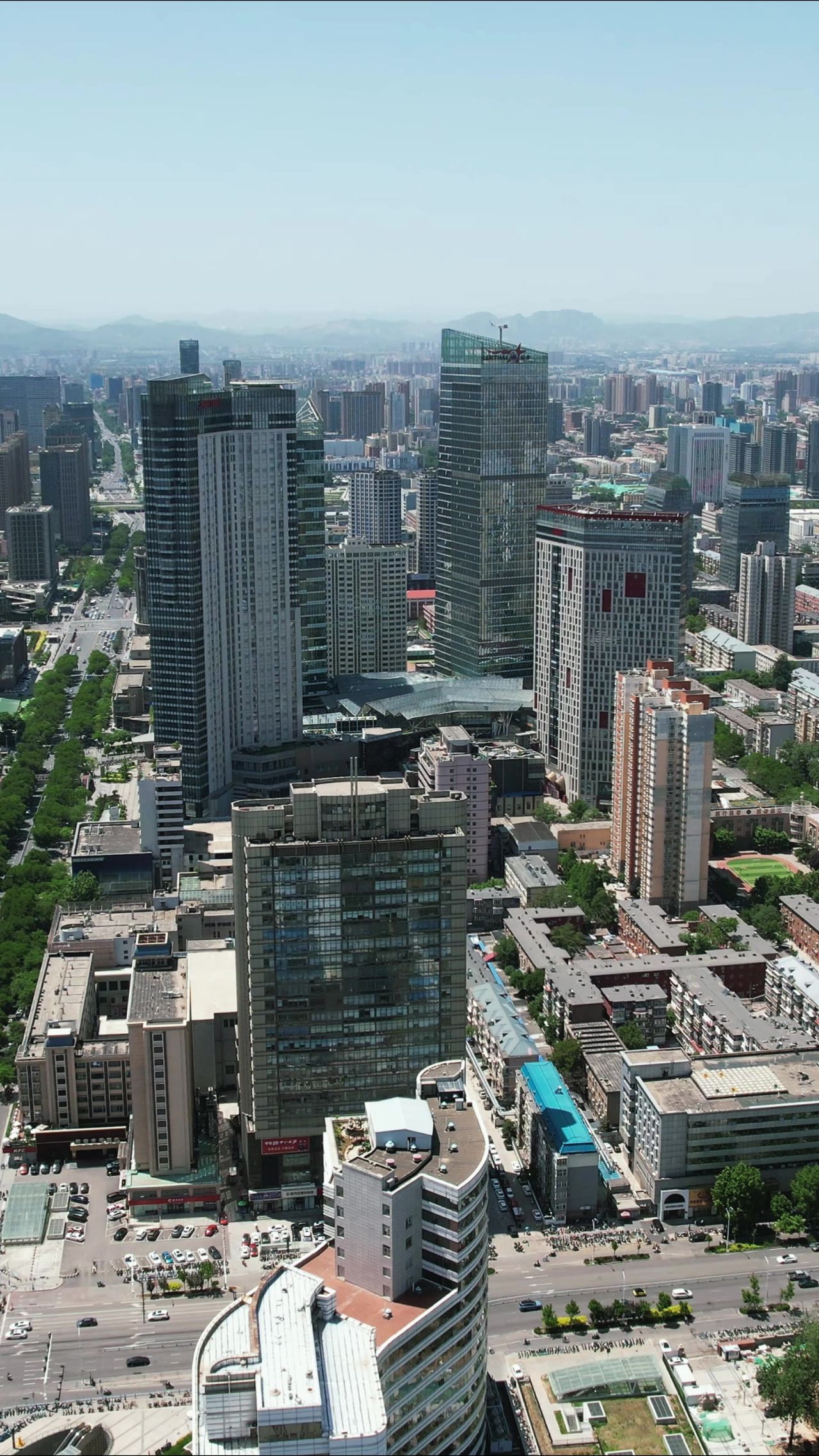 河北石家庄城市风光竖屏航拍 