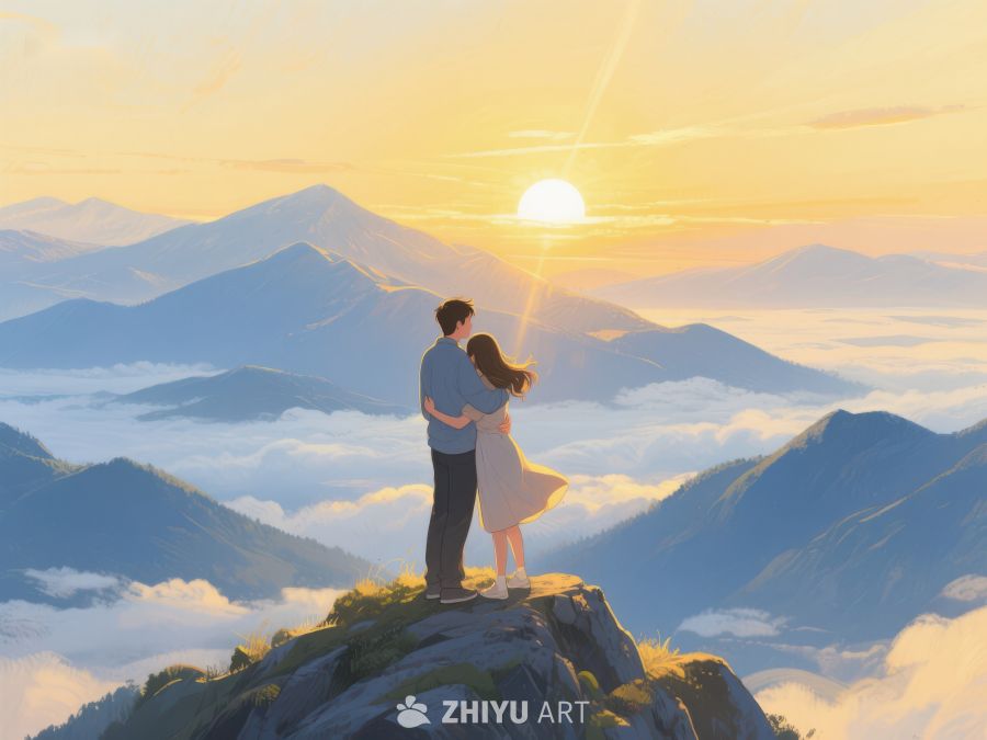 山顶拥抱，共赏日出美景 665