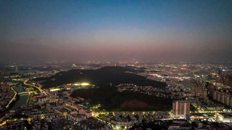 广东江门城市风光航拍图 