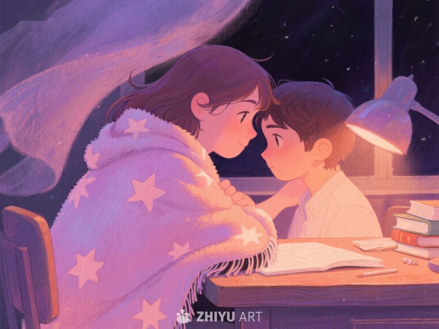 温馨夜读：母子共度学习时光 857