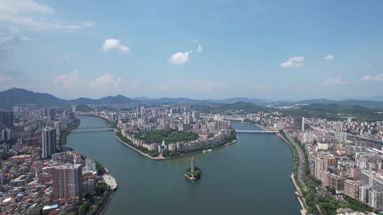 广东韶关城市风光航拍