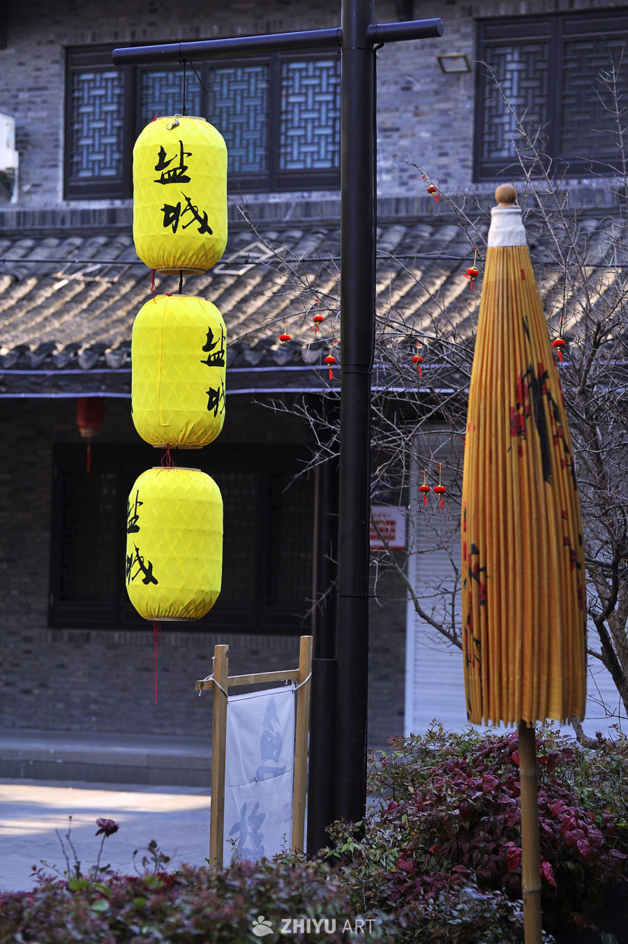 盐城街头的灯笼