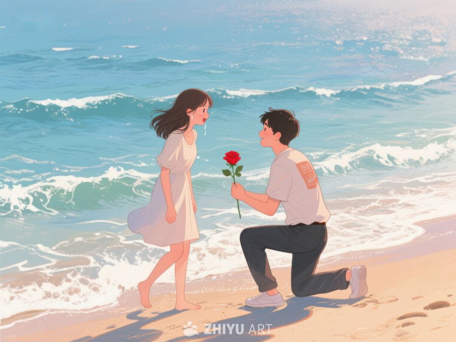 海边求婚，玫瑰见证爱情 233