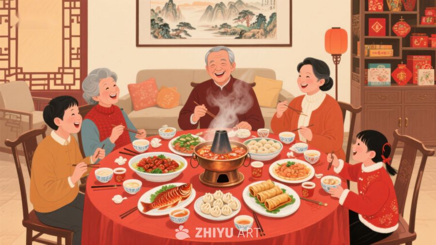 家庭围炉共聚，共享丰盛年夜饭 54