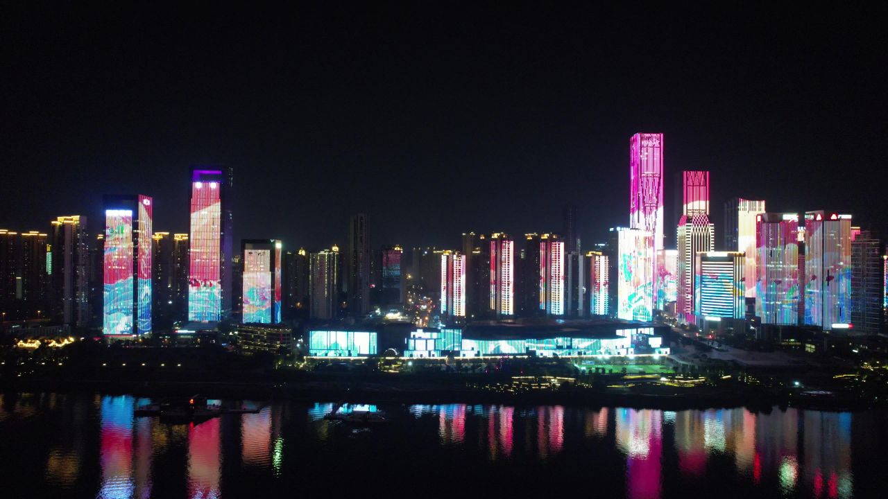 湖南长沙城市风光地标建筑航拍 