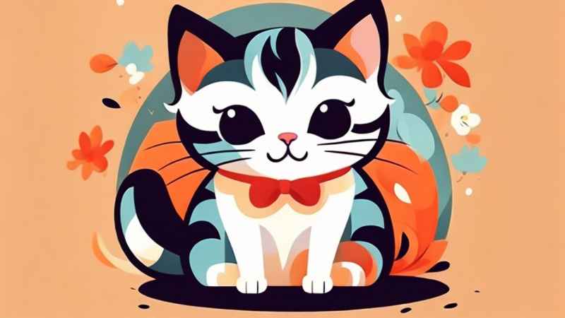 小花猫唯美插画 47