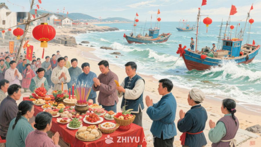 海边村落庆祝传统节日 304