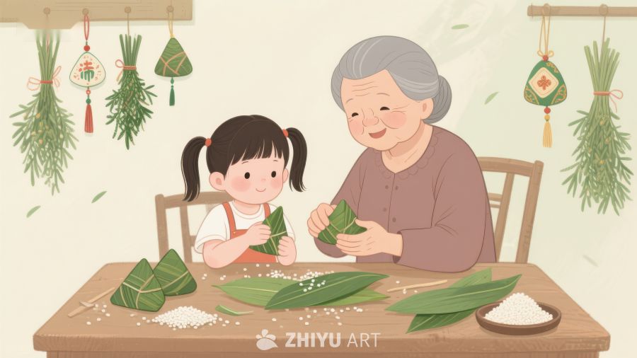 祖孙共制粽子，温馨端午情 557