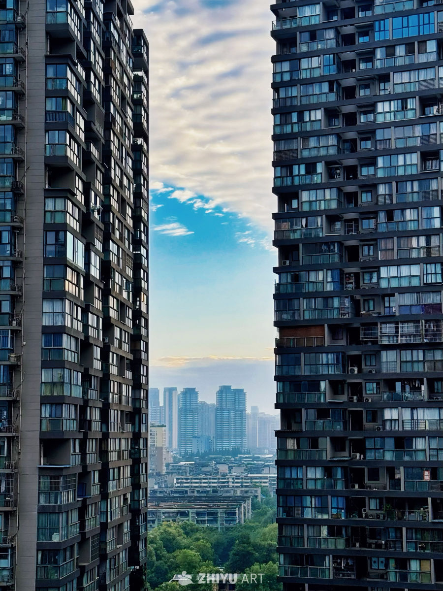 都市高楼间的宁静时光