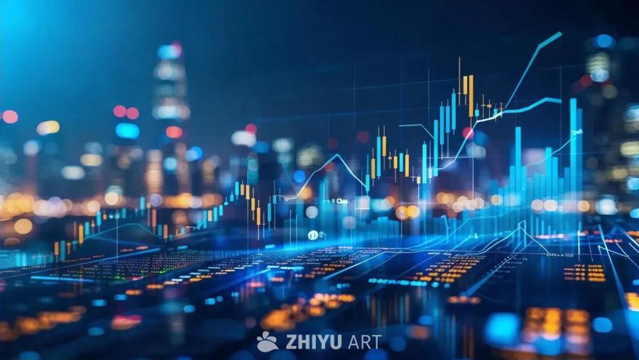 蓝色的背景下，显示着股票或基金相关的图表，其中包含