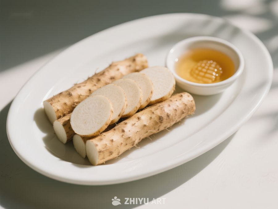新鲜山药配蜂蜜，简约美食 501