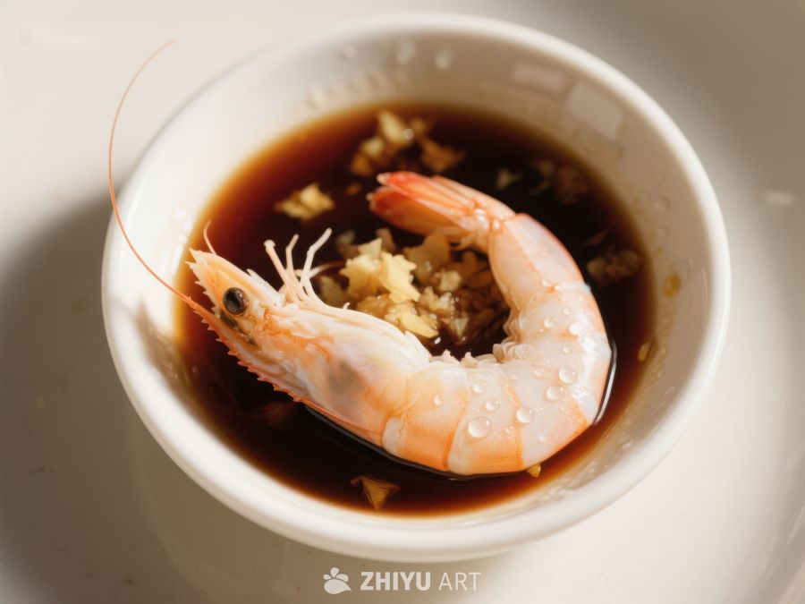 酱油中浸泡的虾仁特写 271