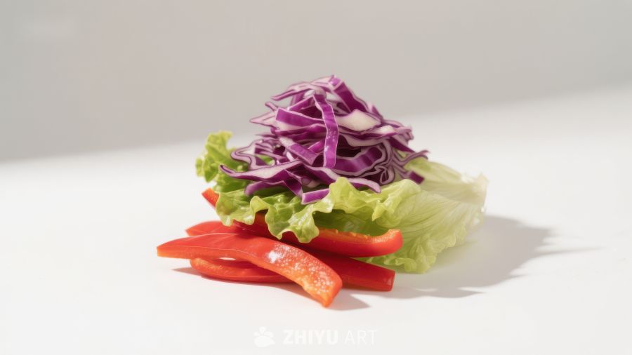 新鲜蔬菜沙拉堆叠