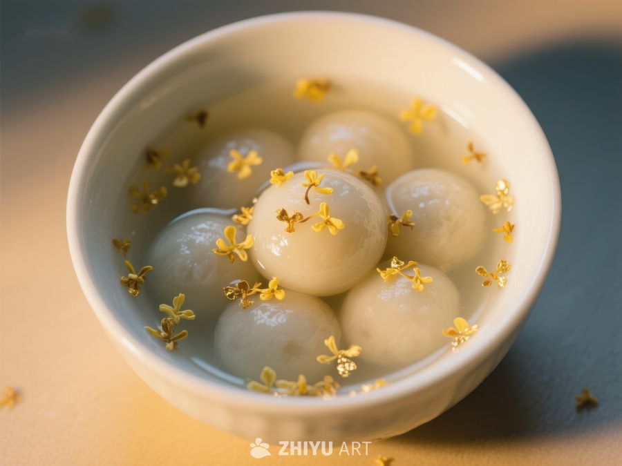桂花点缀的汤圆，温暖甜蜜 136