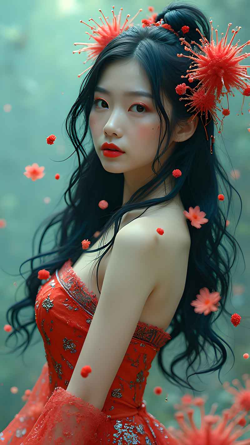 红色女子户外拍摄系列高清艺术视觉 56