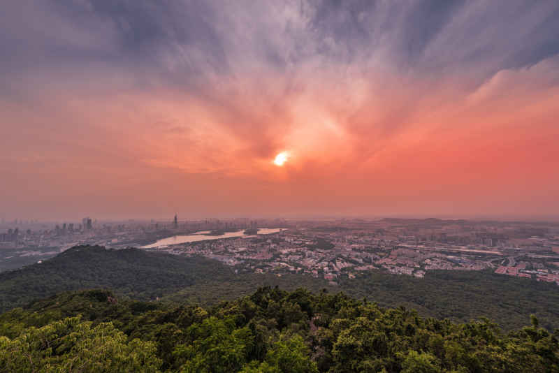 紫金山的落日