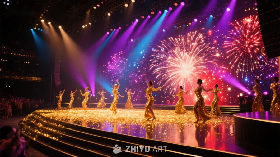 舞台烟花表演，舞者闪耀登场 775