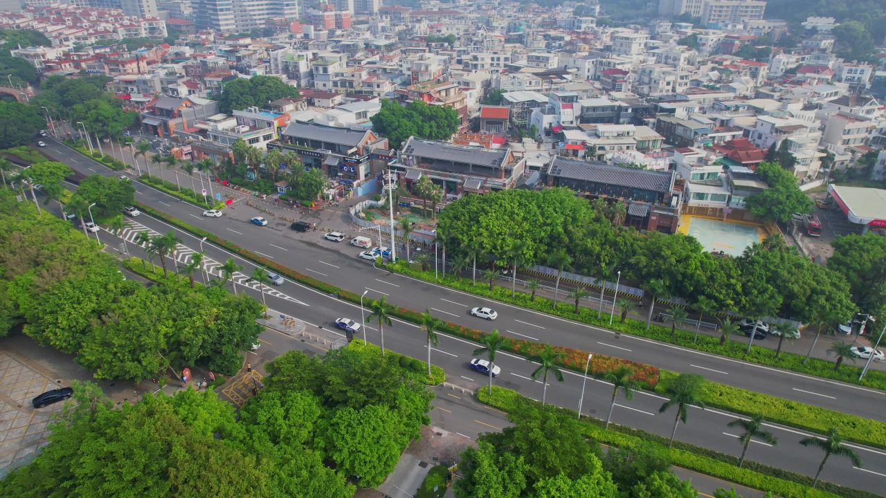 航拍厦门曾厝垵景观