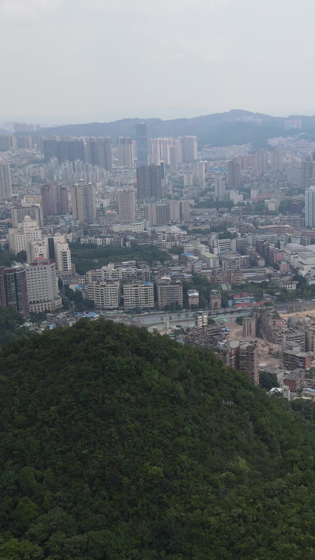城市航拍贵州遵义城市建设