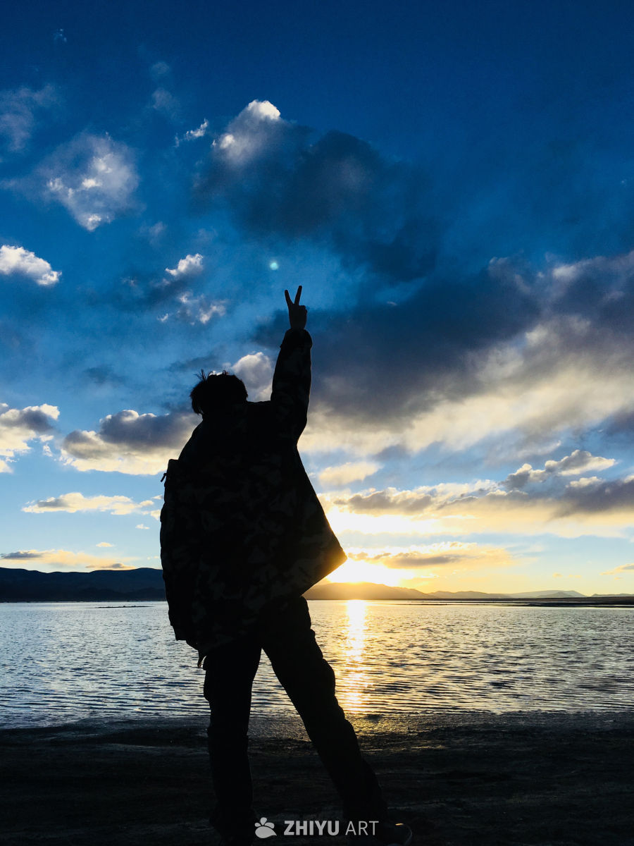 海边剪影：自由与宁静