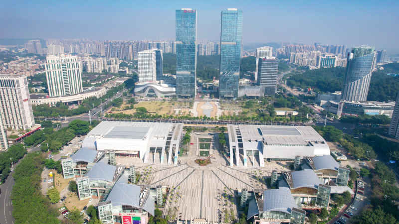 广东江门城市风光航拍图 