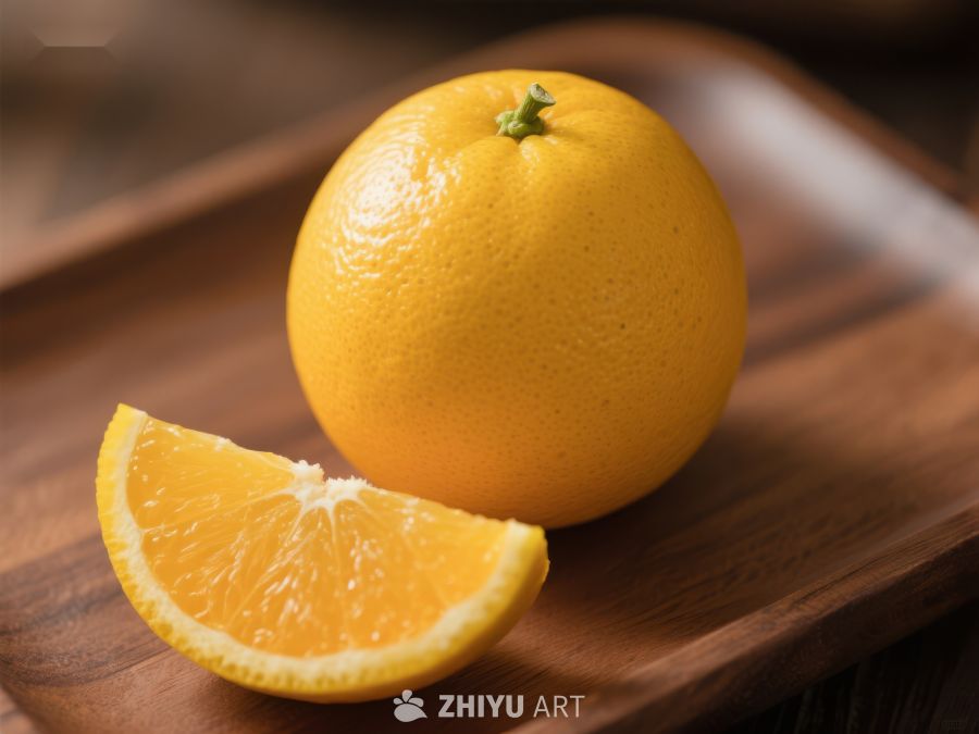 新鲜橙子与切片展示 665