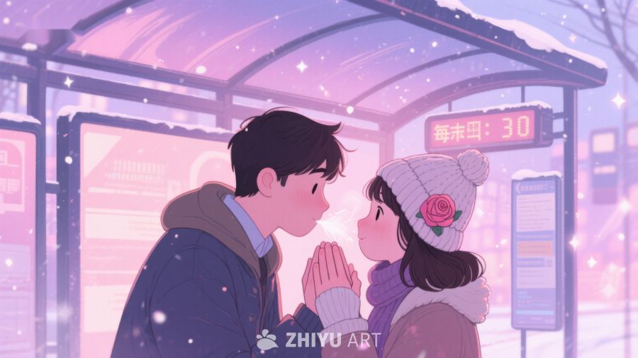 冬日公交站的温馨一吻 138