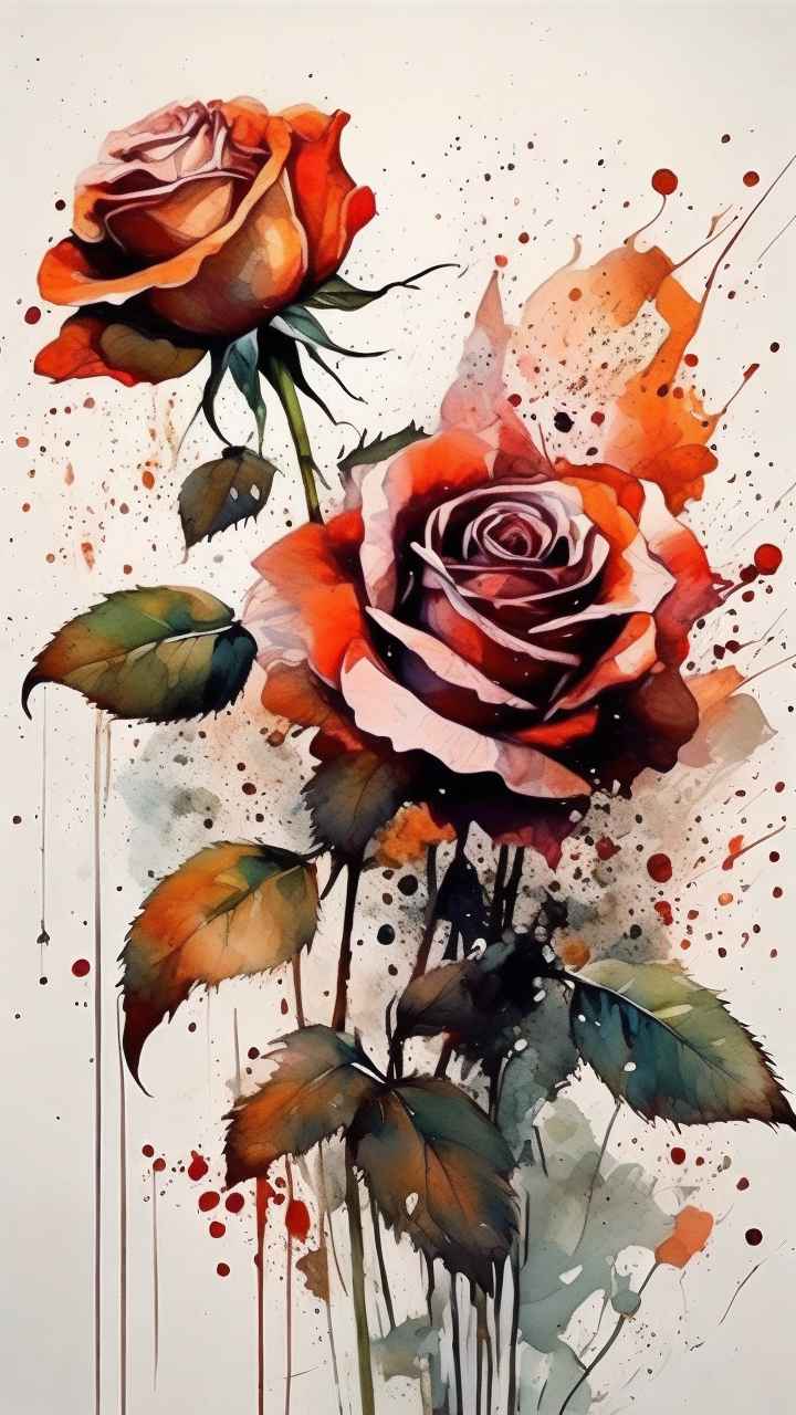 抽象花卉玫瑰插画 35