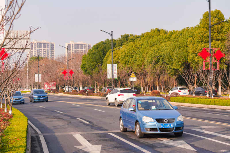 航拍昆山城镇道路风光新春氛围 33