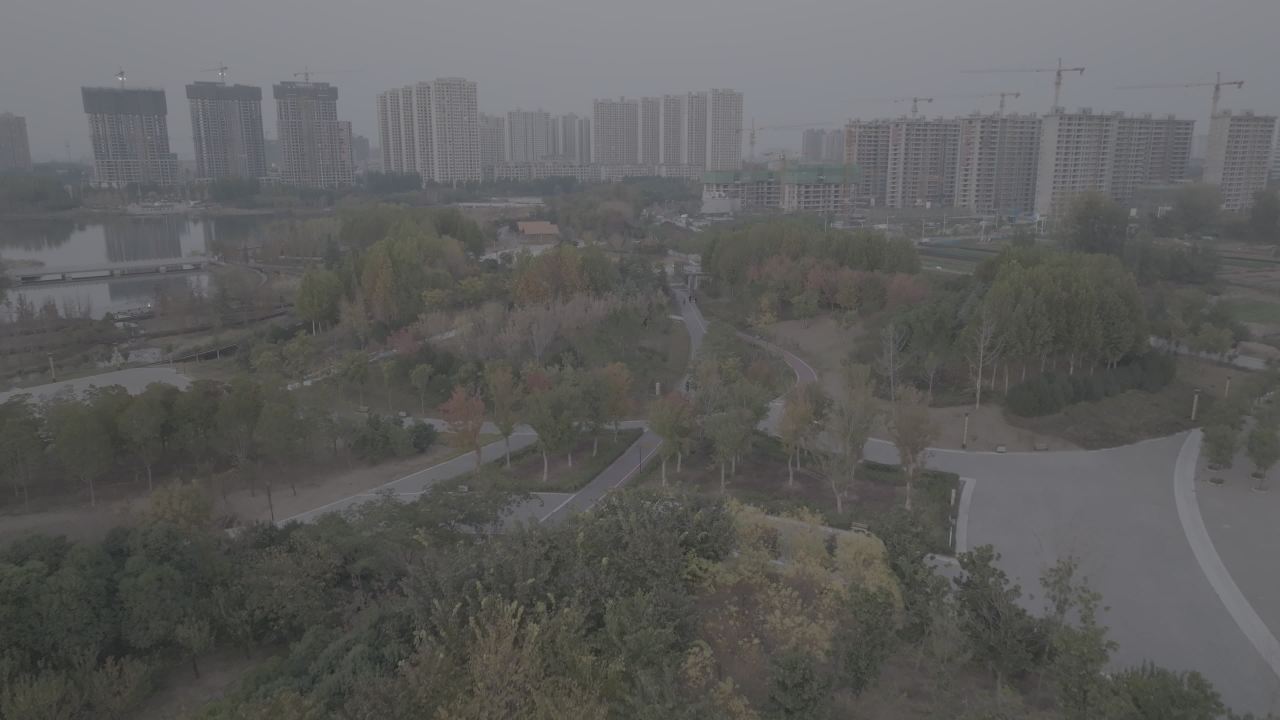 城市公园航拍