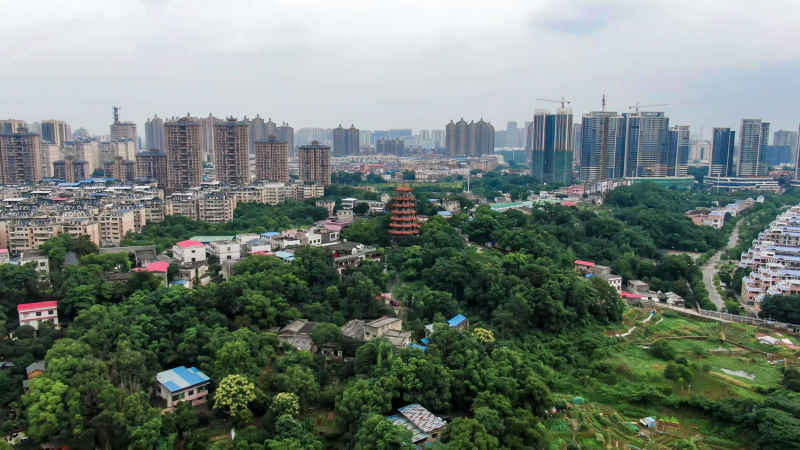 湖南湘潭城市风光航拍摄影图