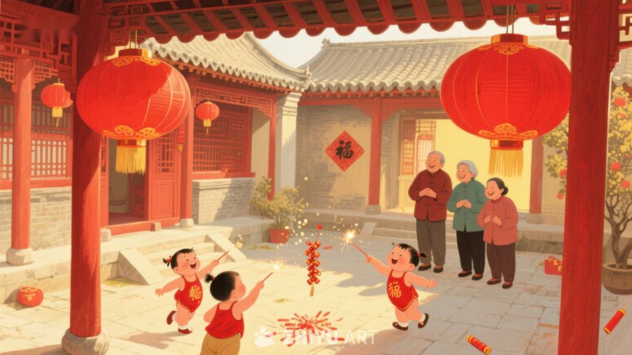 庭院欢庆新春，老少同乐 849